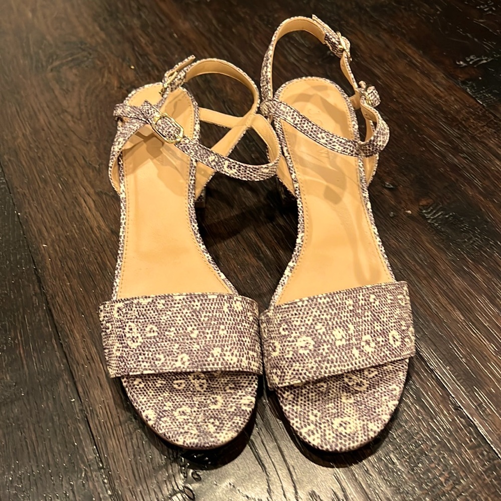 Jcrew strap block heel lizard sandal size 9